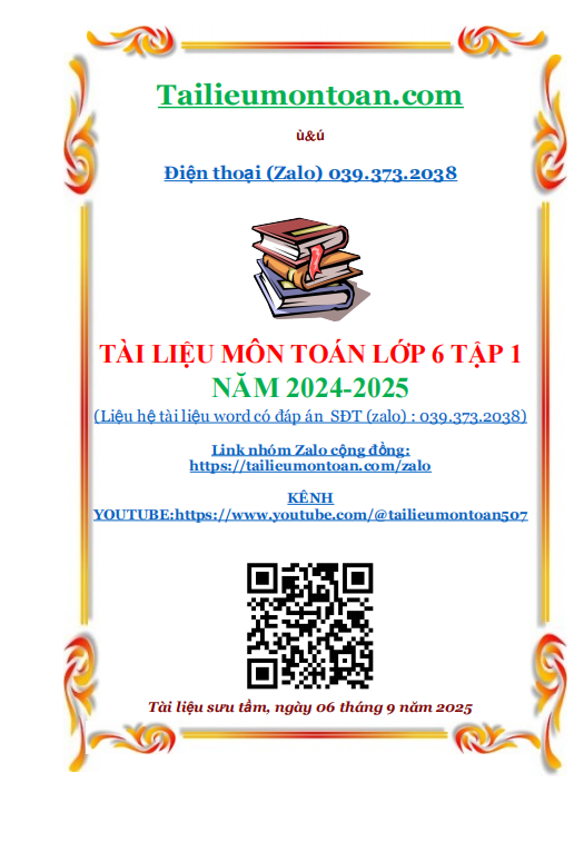 Tài liệu môn toán lớp 6 tập 1